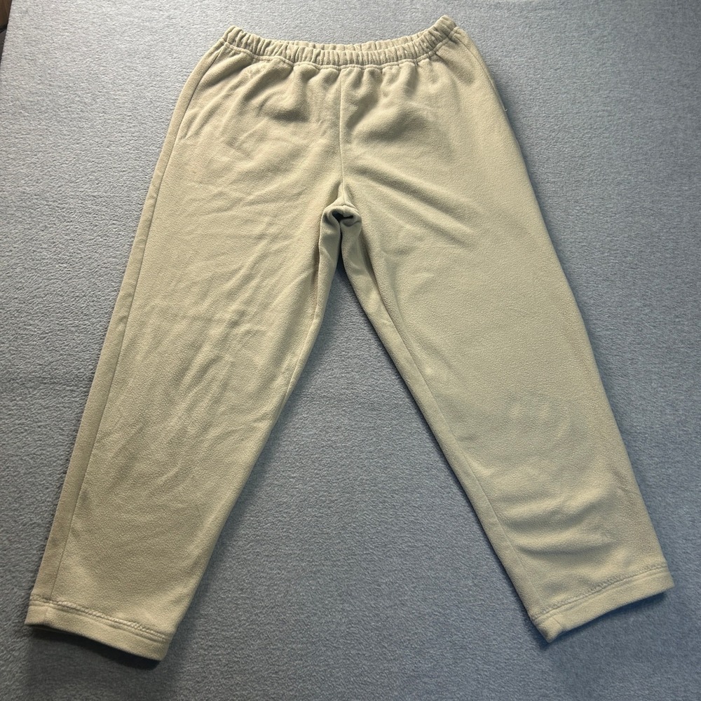 EMS Eastern Mountain Sports Fleece Pants Womens L Cream Elastic Waist Outdoor